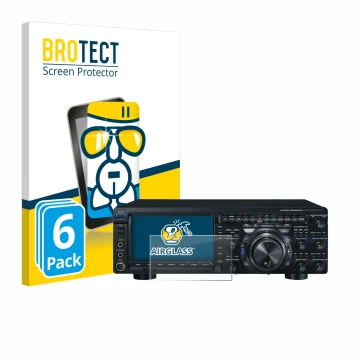 Front side of a product packaging with the brand logo BROTECT. Next to it is the device Yaesu FT-DX101D shown with the corresp