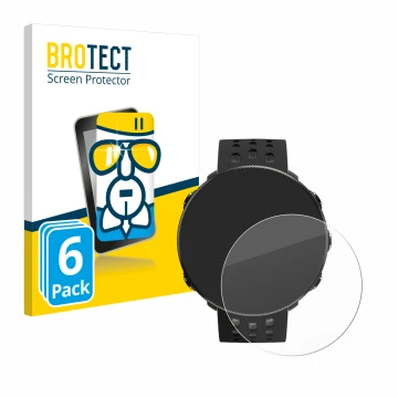 Front side of a product packaging with the brand logo BROTECT. Next to it is the device Polar Vantage M2 shown with the corres