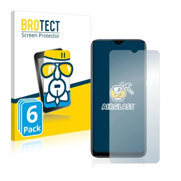 Front side of a product packaging with the brand logo BROTECT. Next to it is the device realme C11 2021 shown with the corresp