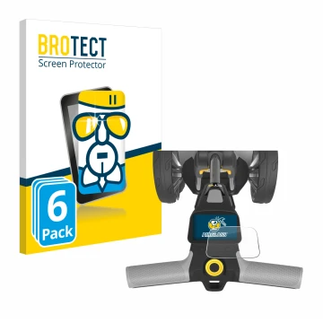 Front side of a product packaging with the brand logo BROTECT. Next to it is the device PowaKaddy CT6 shown with the correspon