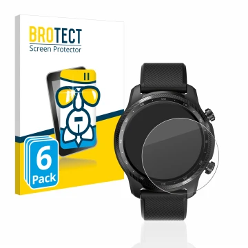 Front side of a product packaging with the brand logo BROTECT. Next to it is the device Mobvoi Ticwatch Pro 3 Ultra GPS shown 