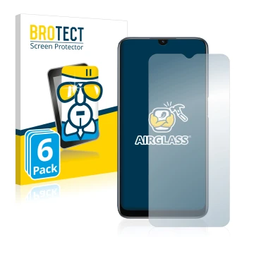 Front side of a product packaging with the brand logo BROTECT. Next to it is the device Oppo A54s shown with the corresponding