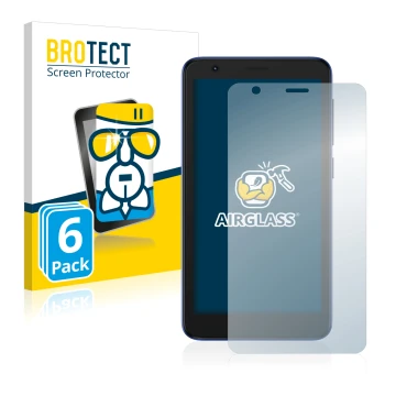 Front side of a product packaging with the brand logo BROTECT. Next to it is the device ZTE Blade L9 shown with the correspond