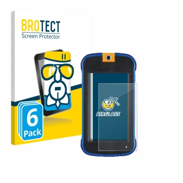 Front side of a product packaging with the brand logo BROTECT. Next to it is the device Vtech Kidicom Max 3.0 shown with the c