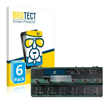 Front side of a product packaging with the brand logo BROTECT. Next to it is the device Kemper Profiler Remote shown with the 