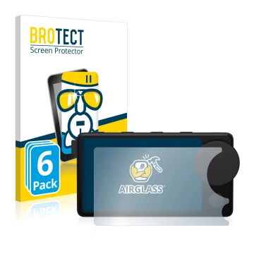 Front side of a product packaging with the brand logo BROTECT. Next to it is the device Spotify Car Thing shown with the corre