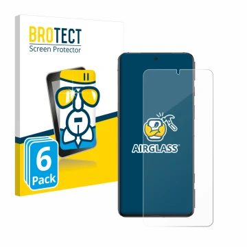 Front side of a product packaging with the brand logo BROTECT. Next to it is the device Xiaomi Black Shark 5 Pro shown with th