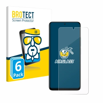 Front side of a product packaging with the brand logo BROTECT. Next to it is the device Xiaomi Redmi Note 11 Pro+ 5G shown wit