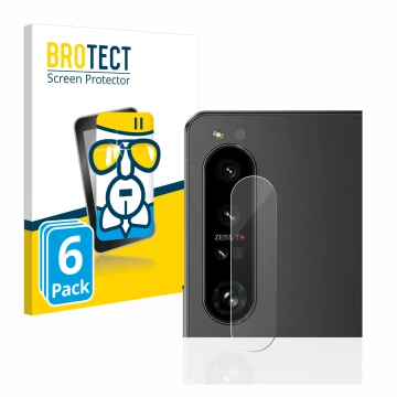 Front side of a product packaging with the brand logo BROTECT. Next to it is the device Sony Xperia 1 IV (ONLY Camera Lens) sh