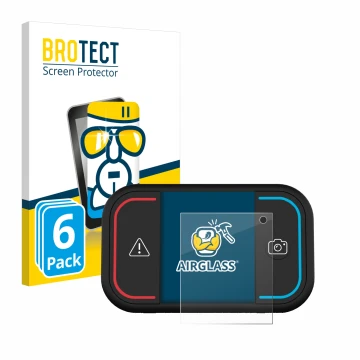 Front side of a product packaging with the brand logo BROTECT. Next to it is the device Saphe Drive Mini shown with the corres