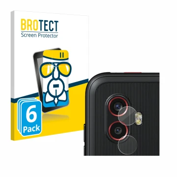 Front side of a product packaging with the brand logo BROTECT. Next to it is the device Samsung Galaxy Xcover 6 Pro (ONLY Came