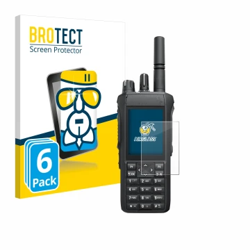 Front side of a product packaging with the brand logo BROTECT. Next to it is the device Motorola R7 shown with the correspondi