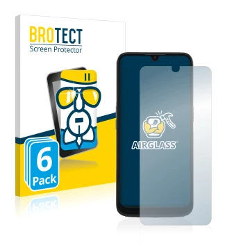 Front side of a product packaging with the brand logo BROTECT. Next to it is the device Doro 8100 PLUS shown with the correspo