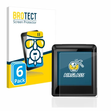 Front side of a product packaging with the brand logo BROTECT. Next to it is the device Bosch Intuvia 100 shown with the corre