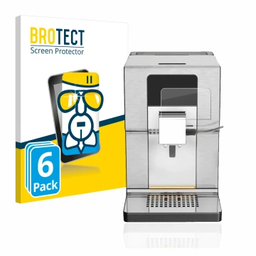 Front side of a product packaging with the brand logo BROTECT. Next to it is the device Krups Intuition Experience+ EA877D10 s