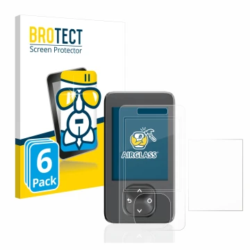 Front side of a product packaging with the brand logo BROTECT. Next to it is the device Dexcom G7 CGM shown with the correspon