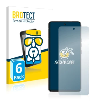 Front side of a product packaging with the brand logo BROTECT. Next to it is the device Motorola ThinkPhone shown with the cor