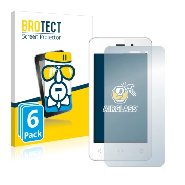 Front side of a product packaging with the brand logo BROTECT. Next to it is the device NUU Mobile A1 shown with the correspon