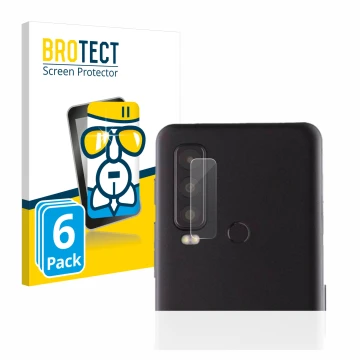 Front side of a product packaging with the brand logo BROTECT. Next to it is the device Caterpillar Cat S75 (ONLY Camera Lens)