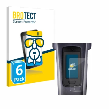 Front side of a product packaging with the brand logo BROTECT. Next to it is the device TQ HPR50 E-Bike System shown with the 