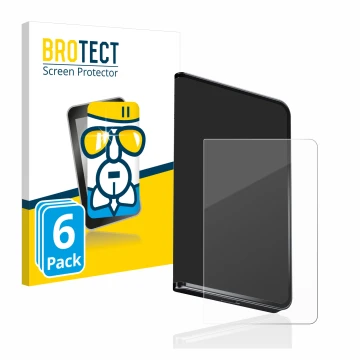 Front side of a product packaging with the brand logo BROTECT. Next to it is the device Ledger Stax crypto wallet shown with t
