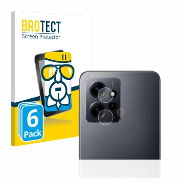 Front side of a product packaging with the brand logo BROTECT. Next to it is the device Xiaomi Redmi Note 12 4G (ONLY Camera L