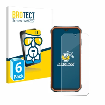 Front side of a product packaging with the brand logo BROTECT. Next to it is the device Blackview BV9200 shown with the corres