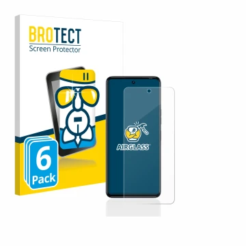 Front side of a product packaging with the brand logo BROTECT. Next to it is the device Tecno Camon 20 Pro 5G shown with the c