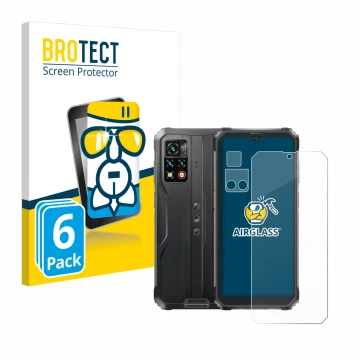 Front side of a product packaging with the brand logo BROTECT. Next to it is the device Blackview BV9200 (Front+Camera) shown 