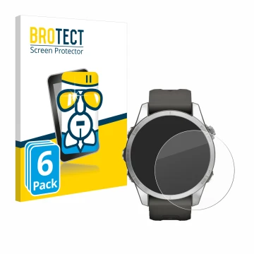 Front side of a product packaging with the brand logo BROTECT. Next to it is the device Garmin Fenix 7S Pro Solar (42 mm) show