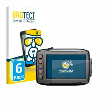 Front side of a product packaging with the brand logo BROTECT. Next to it is the device Blueskysea DV999 shown with the corres