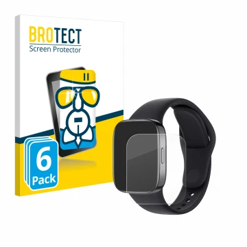 Front side of a product packaging with the brand logo BROTECT. Next to it is the device Xiaomi Redmi Watch 3 shown with the co