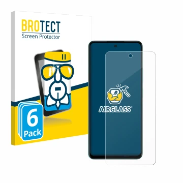 Front side of a product packaging with the brand logo BROTECT. Next to it is the device Oppo A58 4G shown with the correspondi