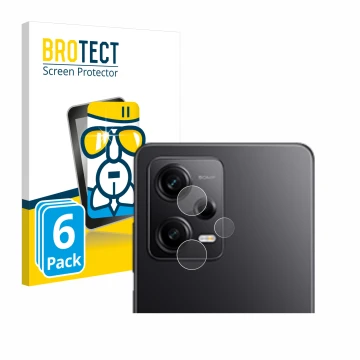 Front side of a product packaging with the brand logo BROTECT. Next to it is the device Xiaomi Redmi Note 12 Pro 5G (ONLY Came