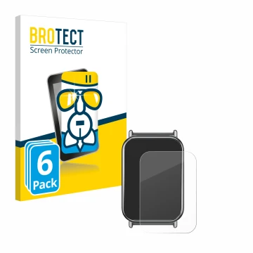 Front side of a product packaging with the brand logo BROTECT. Next to it is the device Xiaomi Mi Band 8 Pro shown with the co