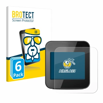 Front side of a product packaging with the brand logo BROTECT. Next to it is the device Cycplus GPS G1 shown with the correspo