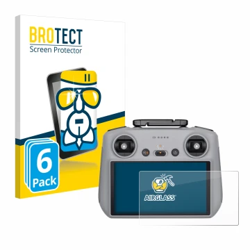 Front side of a product packaging with the brand logo BROTECT. Next to it is the device DJI RC 2 shown with the corresponding 