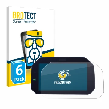 Front side of a product packaging with the brand logo BROTECT. Next to it is the device BMW R 1300 GS TFT 6.5