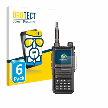 Front side of a product packaging with the brand logo BROTECT. Next to it is the device Radtel RT-470X shown with the correspo
