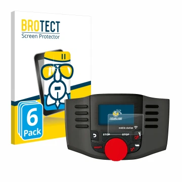 Front side of a product packaging with the brand logo BROTECT. Next to it is the device Märklin Mobile Station WLAN 60667 show