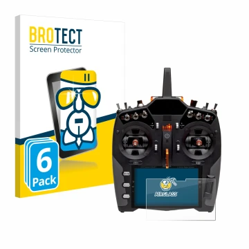Front side of a product packaging with the brand logo BROTECT. Next to it is the device Spektrum NX20 shown with the correspon