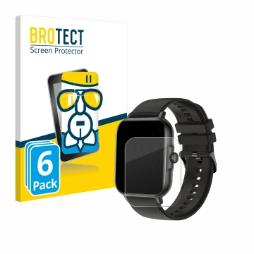 Front side of a product packaging with the brand logo BROTECT. Next to it is the device AcclaFit KM13 1.83