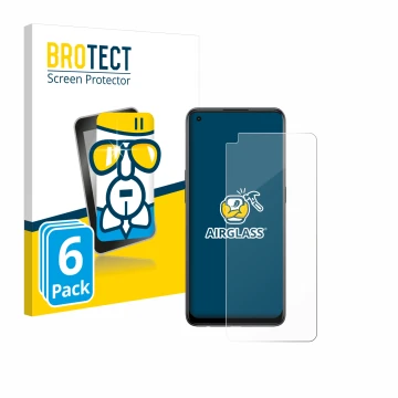 Front side of a product packaging with the brand logo BROTECT. Next to it is the device Oppo Reno 8T shown with the correspond