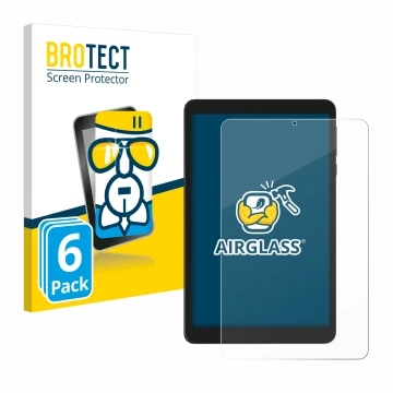 Front side of a product packaging with the brand logo BROTECT. Next to it is the device Doogee T20 Mini shown with the corresp