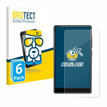 Front side of a product packaging with the brand logo BROTECT. Next to it is the device innioasis G1-80G shown with the corres
