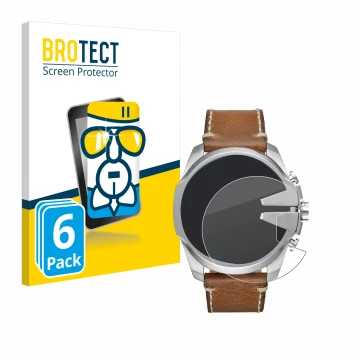 Front side of a product packaging with the brand logo BROTECT. Next to it is the device Diesel Mega Chief shown with the corre