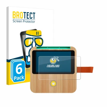 Front side of a product packaging with the brand logo BROTECT. Next to it is the device tigerbox Touch Plus shown with the cor