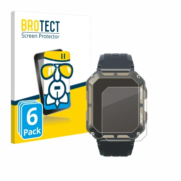 Front side of a product packaging with the brand logo BROTECT. Next to it is the device Blackview C20Pro 1.83