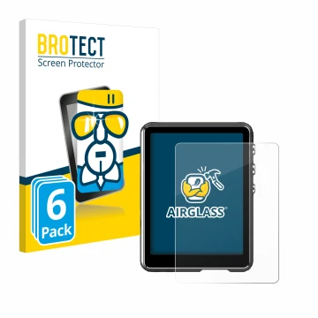 Front side of a product packaging with the brand logo BROTECT. Next to it is the device Mechen M3 shown with the corresponding