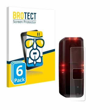 Front side of a product packaging with the brand logo BROTECT. Next to it is the device Alps Alpine Ride Safety RS 1000 shown 